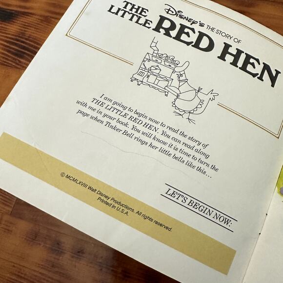 Vintage 1968 Fisher Price Disney's Story Of The Little Red Hen Paperback Book - Picture 2 of 8